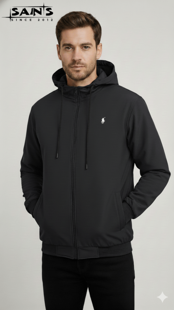 Hodded ash winter jacket-black